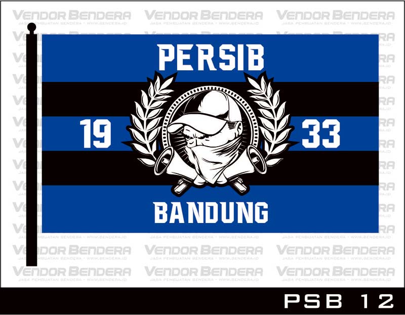 desain bendera Persib Bandung 