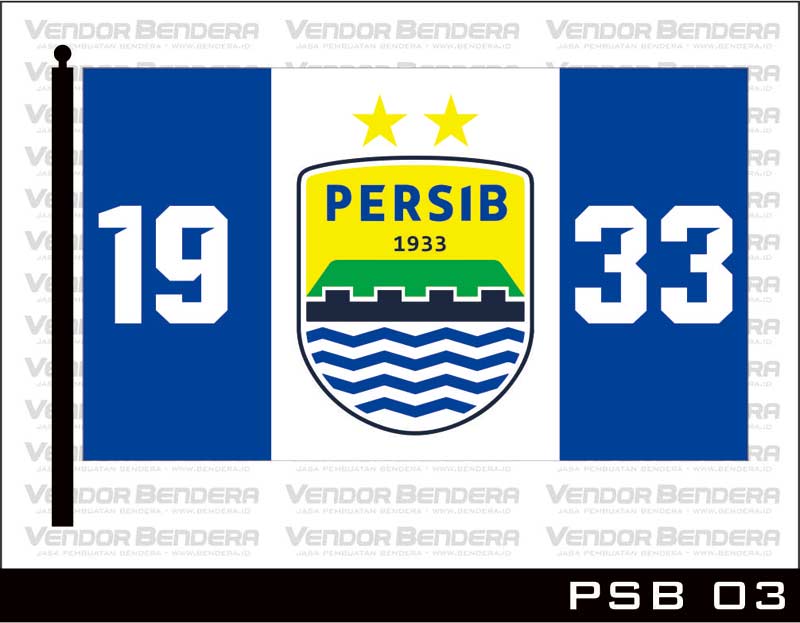 desain bendera Persib Bandung 
